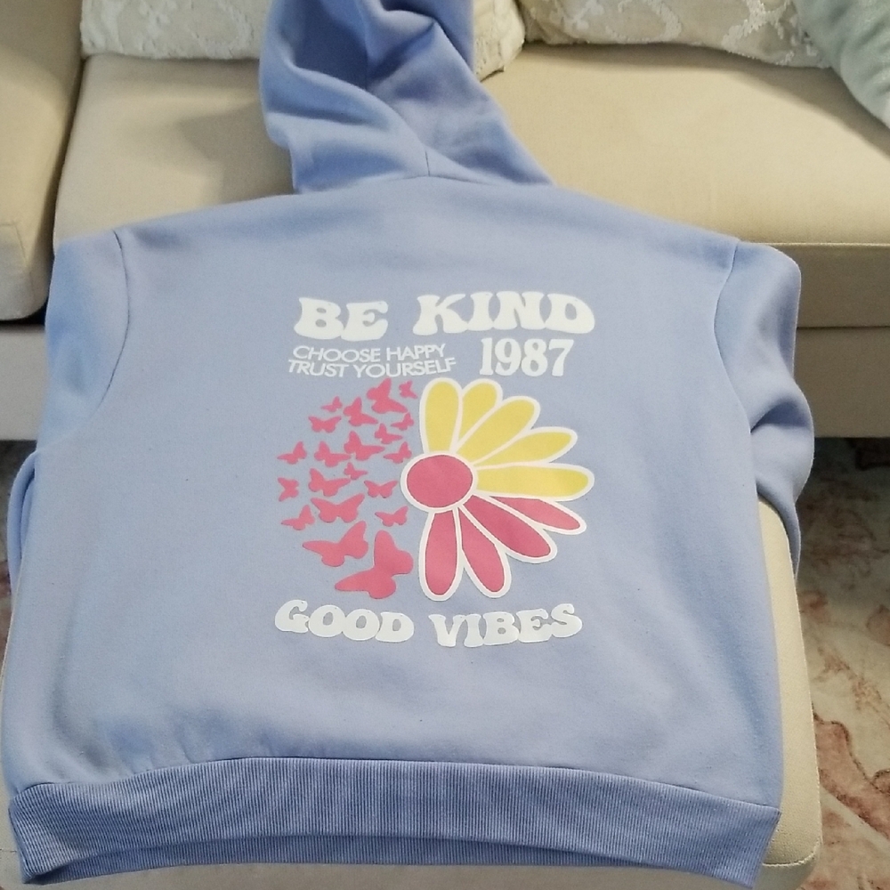 SHEIN Blue Hoodie with Graphic Print
